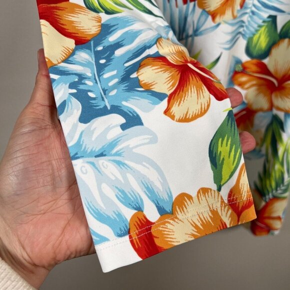 J.Mclaughlin Catalina Cloth Top Size Medium Tropical Travel Work Stretch - Picture 5 of 9